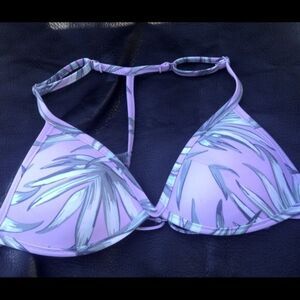 L swim top size S halter top pink& gray